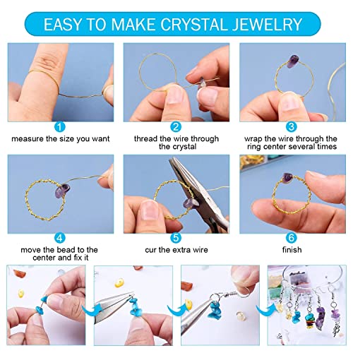 ZLXDP Gemstone Jewelry Making Kit Irregular Chips Stones Crushed Chunked Crystal Pieces Loose Beads for Decor Crafts