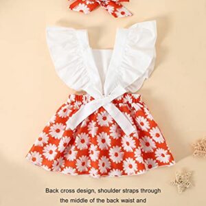 SOLOYEE Baby Girl Dress 6-12 Months Infant Toddler Girls Clothes Summer Outfits Ruffle Sleeveless One-Piece Dress+Headband White