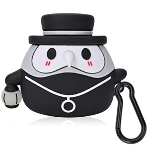 compatible airpod 3 case cover with keychain, cute luminous medieval plague doctor design for airpods 3rd generation case