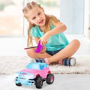YongnKids Remote Control Car for Kids, Rc Truck Car Toy for Boy Girl - 1:20 Scale Rc Racing Cars with Headligth for Kids Birthday Easter Christmas Rc Car Toy Gift -Pink
