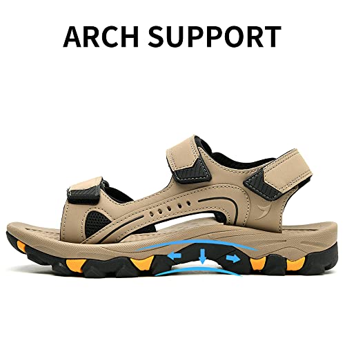 Quseek Men's Athletic Hiking Walking Sandals Non-slip Water Resistant Lightweight Comfortable Beach Shoes Sand 11