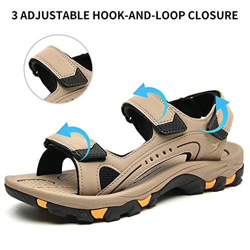 Quseek Men's Athletic Hiking Walking Sandals Non-slip Water Resistant Lightweight Comfortable Beach Shoes Sand 11