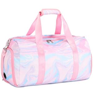dance bag girls duffle bag teen sports gym bag travel bag for weekender sleepover overnight bag with shoe compartment and wet pocket