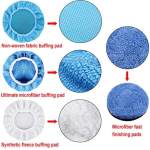 SIQUK 17 Pieces 6 Inch Buffing Pads Foam Polishing Pad Wax Buffer Polish Pads Bonnets Car Polishing Buffing Pad Buffer Attachment for Drill