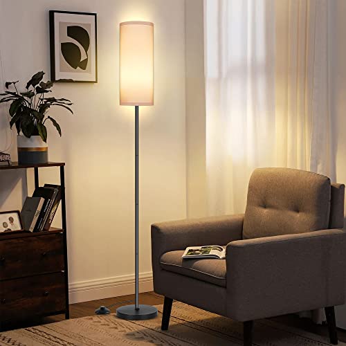 PARTPHONER Floor Lamp for Living Room, Modern Standing Lamps with Lampshade, Minimalist Tall Lamp with Foot Switch for Living Room, Bedroom, Kids Room, Office(Bulb Not Included)