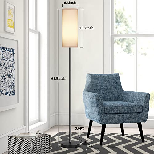 PARTPHONER Floor Lamp for Living Room, Modern Standing Lamps with Lampshade, Minimalist Tall Lamp with Foot Switch for Living Room, Bedroom, Kids Room, Office(Bulb Not Included)