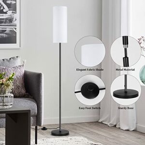 PARTPHONER Floor Lamp for Living Room, Modern Standing Lamps with Lampshade, Minimalist Tall Lamp with Foot Switch for Living Room, Bedroom, Kids Room, Office(Bulb Not Included)