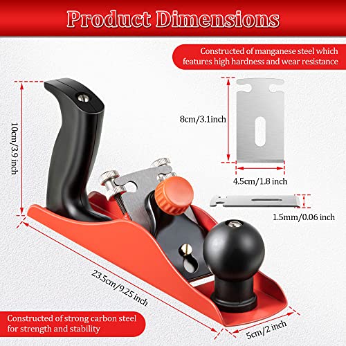 Dreyoo No.4 Adjustable Hand Planer with 2 Inch Replacement Blade, Wood Planer for Woodworking, Smoothing Bench Plane Jointer Plane for DIY Door Installation