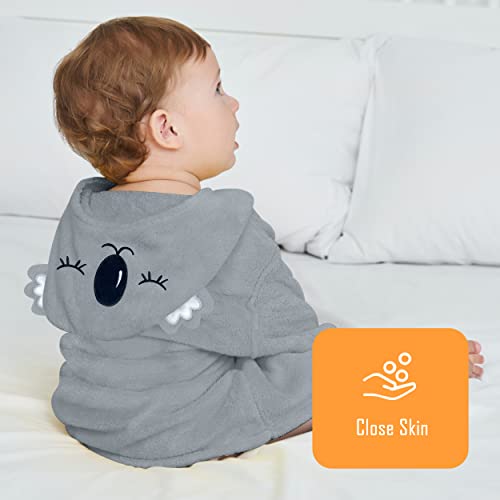 Sunny zzzZZ 2 Pack Unisex Baby Plush Animal Face Robe for 0-9 Months - Neutral Design Softest Newborn Clothes for Boys and Girls - Baby Essentials Registry Search Gifts - Cat and Koala