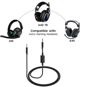 weishan A40 Cord Replacement for Astro A10 A40 TR Gaming Headsets, 3.5mm(1/8") Braided Detachable Audio Cable with Inline Mic Mute Switch, 6ft Long