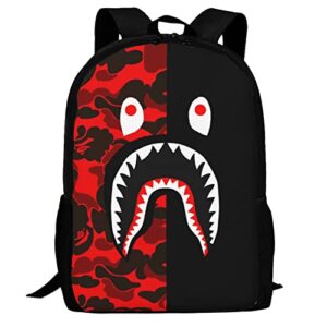haixing camo shark backpack laptop backpack for boys travel bag casual daypack hiking bag for girls 17inch school begin gifts