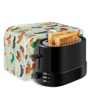 Gomyblomy Chickens Toaster Cover with Handle 4 Slice Toaster Appliance Cover Bread Maker Cover,Kitchen Small Appliance Covers,Universal Size Microwave Toaster Oven Cover,Dustproof Cover