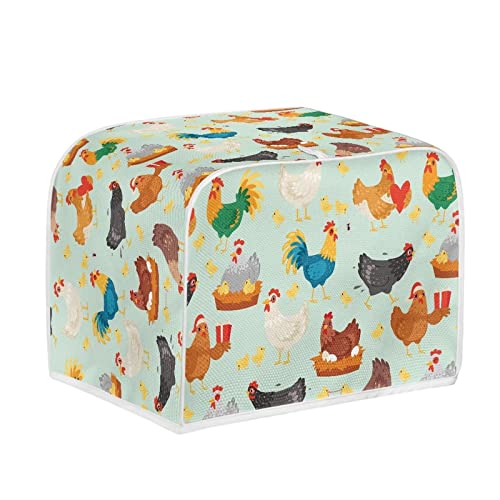 Gomyblomy Chickens Toaster Cover with Handle 4 Slice Toaster Appliance Cover Bread Maker Cover,Kitchen Small Appliance Covers,Universal Size Microwave Toaster Oven Cover,Dustproof Cover