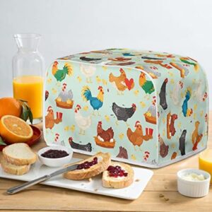 Gomyblomy Chickens Toaster Cover with Handle 4 Slice Toaster Appliance Cover Bread Maker Cover,Kitchen Small Appliance Covers,Universal Size Microwave Toaster Oven Cover,Dustproof Cover