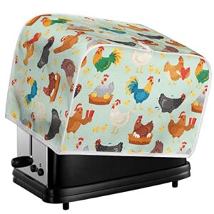 Gomyblomy Chickens Toaster Cover with Handle 4 Slice Toaster Appliance Cover Bread Maker Cover,Kitchen Small Appliance Covers,Universal Size Microwave Toaster Oven Cover,Dustproof Cover