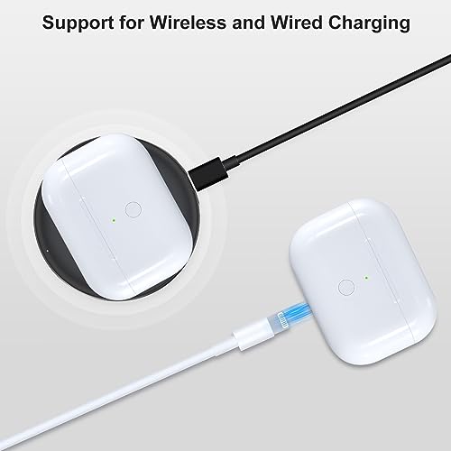 Wireless Charging Case Replacement Compatible with AirPods Pro 1st & 2nd Generation, AirPods Pro 1st & 2nd Charger Case with Bluetooth Pairing Sync Button