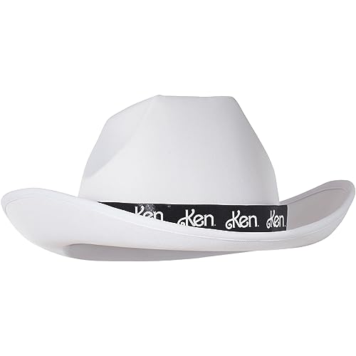 InSpirit Designs Adult Barbie and Ken Cowboy or Cowgirl Hat | Officially licensed | White Cowboy Hat | Interchangeable Barbie and Ken Ribbons