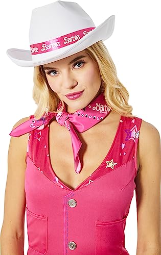 InSpirit Designs Adult Barbie and Ken Cowboy or Cowgirl Hat | Officially licensed | White Cowboy Hat | Interchangeable Barbie and Ken Ribbons