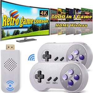 classic mini retro game console built in 5000 classic video games,dual 2.4g wireless controllers and hdmi hd output,mini host with tf expansion,ideal gift for kids and adult