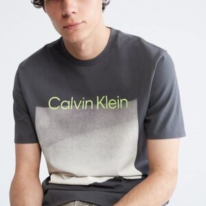 Calvin Klein Men's Dusted Gradient Box Logo Crewneck T-Shirt, Forged Iron