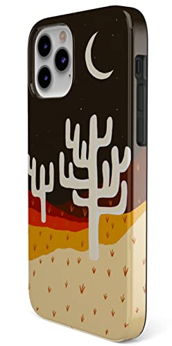 Casely Case Compatible with iPhone 14 Pro Max | Compatible with MagSafe | Desert Nights | Cactus & Moon Western Colorblock Case