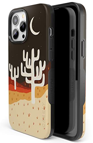 Casely Case Compatible with iPhone 14 Pro Max | Compatible with MagSafe | Desert Nights | Cactus & Moon Western Colorblock Case