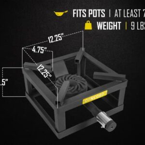 CONCORD 12" THE BLOCK BURNER Single Propane Outdoor Burner. 100,000 BTU Great for Home Brewing, Camping, Tailgating, and More!