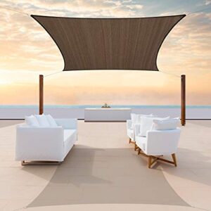 colourtree 12' x 18' brown sun shade sail rectangle ctslr1218 - canopy mesh fabric uv block - commercial heavy duty - 190 gsm - 3 years warranty
