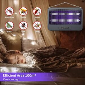 Bug Zapper, FTMKK Mosquito Zapper [Poweful 3500V Double Grid & Remote] Fly Zapper, Electronic Mosquito Repellent to Trap Bug Insect Fly Indoor, Bug Light 20W & 4 Lights， Grey