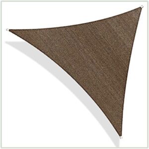 ColourTree 10' x 10' x 10' Brown Sun Shade Sail Triangle CTSLT10 - Canopy Mesh Fabric UV Block - Commercial Heavy Duty - 190 GSM - 3 Years Warranty
