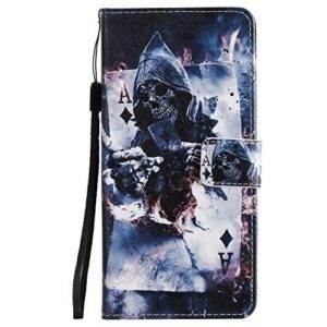 onv wallet case for samsung galaxy note 10 plus - animal paint flip phone case wrist strap card holder magnet pu leather + inner shell flip stand cover for samsung galaxy note 10 plus [kt] -card