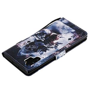 ONV Wallet Case for Samsung Galaxy Note 10 Plus - Animal Paint Flip Phone Case Wrist Strap Card Holder Magnet PU Leather + Inner Shell Flip Stand Cover for Samsung Galaxy Note 10 Plus [KT] -Card