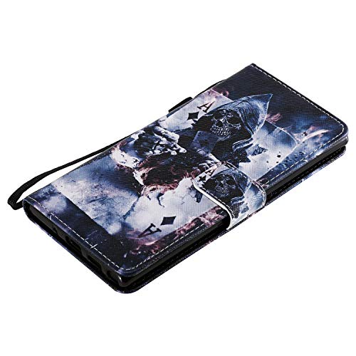 ONV Wallet Case for Samsung Galaxy Note 10 Plus - Animal Paint Flip Phone Case Wrist Strap Card Holder Magnet PU Leather + Inner Shell Flip Stand Cover for Samsung Galaxy Note 10 Plus [KT] -Card