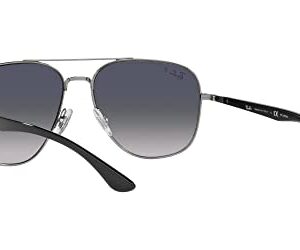 Ray-Ban RB3683 Square Sunglasses, Gunmetal/Blue Gradient Polarized, 59 mm