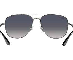 Ray-Ban RB3683 Square Sunglasses, Gunmetal/Blue Gradient Polarized, 59 mm