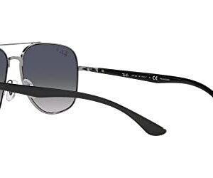 Ray-Ban RB3683 Square Sunglasses, Gunmetal/Blue Gradient Polarized, 59 mm