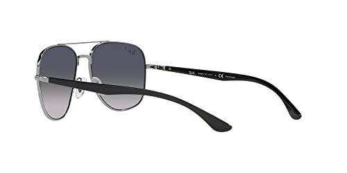 Ray-Ban RB3683 Square Sunglasses, Gunmetal/Blue Gradient Polarized, 59 mm