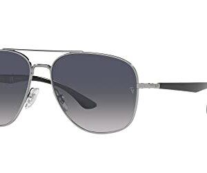 Ray-Ban RB3683 Square Sunglasses, Gunmetal/Blue Gradient Polarized, 59 mm