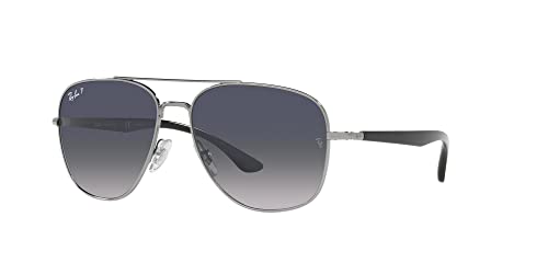 Ray-Ban RB3683 Square Sunglasses, Gunmetal/Blue Gradient Polarized, 59 mm