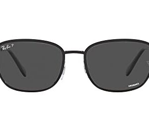 Ray-Ban RB3705 Square Sunglasses, Black/Polarized Dark Grey, 60 mm