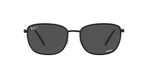 Ray-Ban RB3705 Square Sunglasses, Black/Polarized Dark Grey, 60 mm