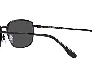 Ray-Ban RB3705 Square Sunglasses, Black/Polarized Dark Grey, 60 mm