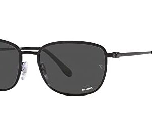 Ray-Ban RB3705 Square Sunglasses, Black/Polarized Dark Grey, 60 mm