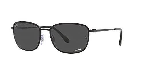 Ray-Ban RB3705 Square Sunglasses, Black/Polarized Dark Grey, 60 mm