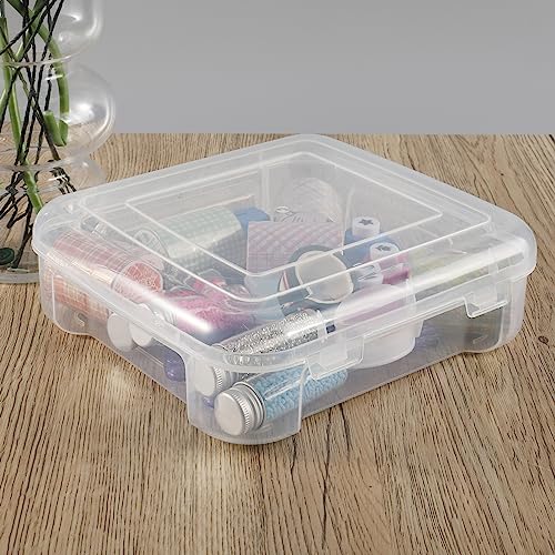 SUNMAIO 6 Pack Photo/Scrapbooking Paper Storage Box,Craft Supply Portable Project Case Container kits for Holiday Birthday Get Well Cards,Pictures, Crafts, Cardstock Paper,Scrapbooking(6 * 6inch)