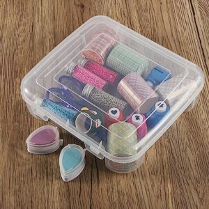 SUNMAIO 6 Pack Photo/Scrapbooking Paper Storage Box,Craft Supply Portable Project Case Container kits for Holiday Birthday Get Well Cards,Pictures, Crafts, Cardstock Paper,Scrapbooking(6 * 6inch)