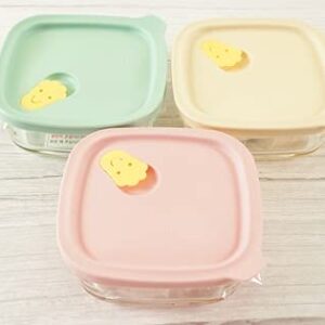 Lock&Lock Oven GLass Cooked Rice Storage Container for Freezer pastel color Set of 3