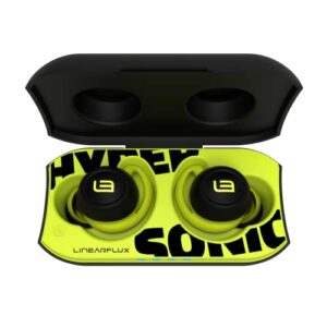 HyperSonic Evolution: Hyper Definition Bluetooth Earbuds (Ultra Tight Bass, 60 Hours Playtime, 3D Spatial Sound, Wireless Charging, iPX7 Waterproof, Passive Noise Isolation) New for 2023 (Flux Green)