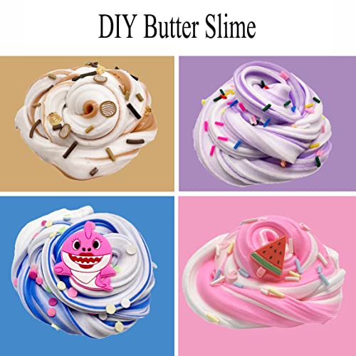 QPOFTYJ Butter Slime Kit for Kids, 7 Pack Two-Toned Colorful Stress Relief Toys, Birthday Gifts, Party Favors for Girl Boys 6 7 8 9 10 11 12, Unscented