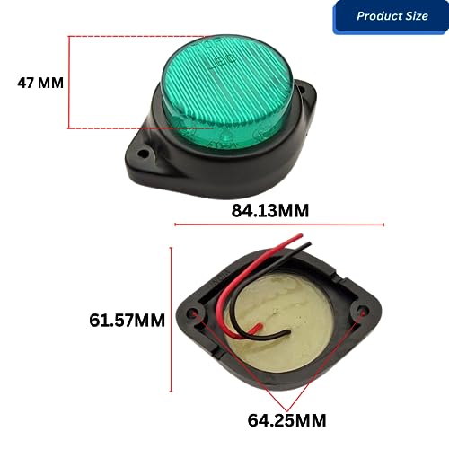 APSMOTIV 2Pcs Truck Side Light 12V Green 4 Inch LED Trailer RV Camper Side Marker Clearance Lights Lamps Surface Mount Truck led marker lights Front Rear